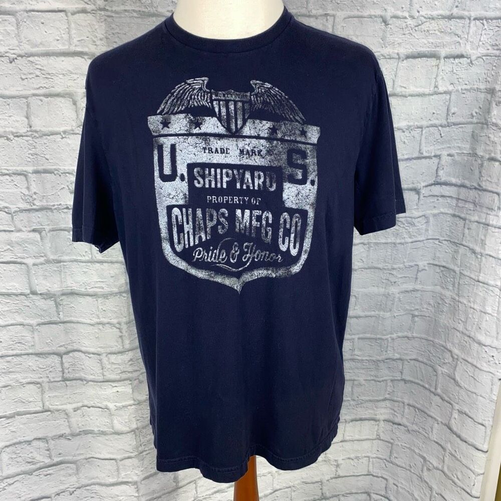 Chaps 100% cotton Crewneck short sleeve graphic print tshirt XL